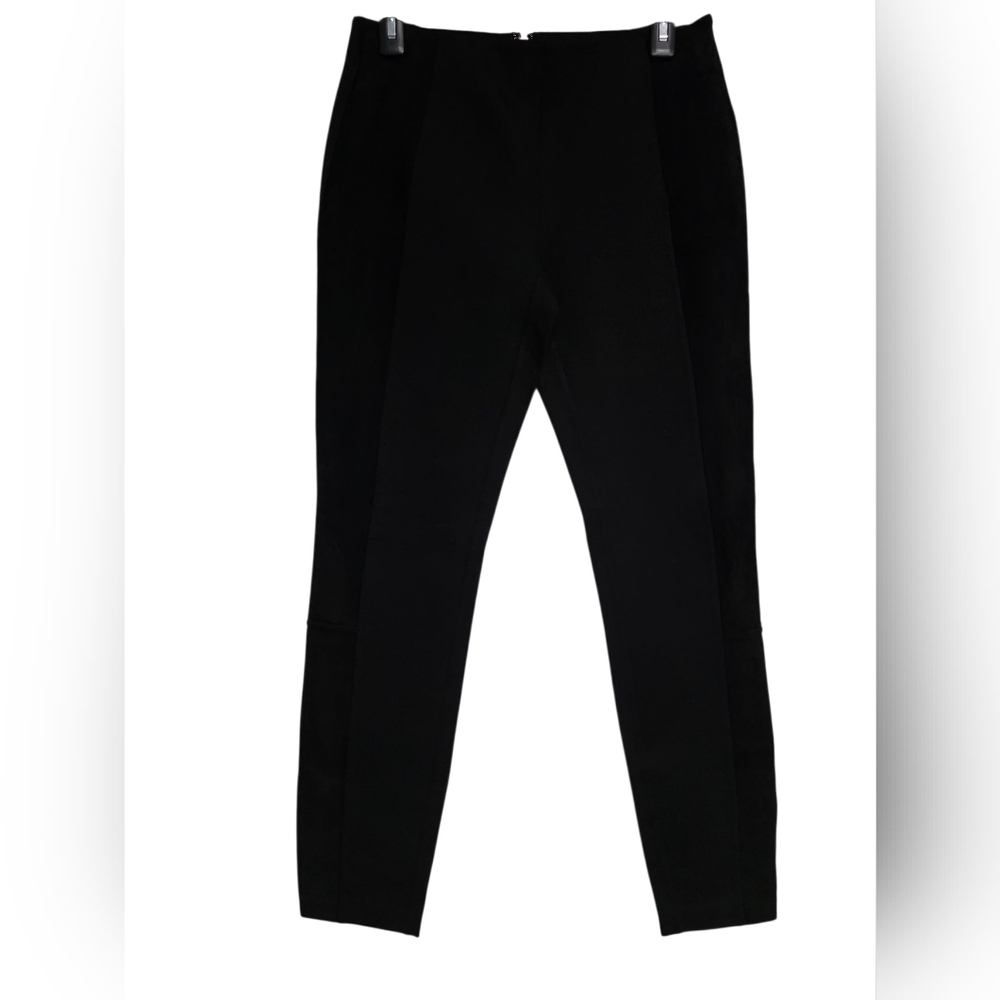 J. Crew Woman's Black Leggings With Suede Size 8
